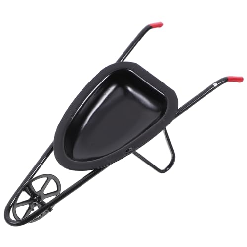 HOOTNEE Doll House Cart Simulation Cart Ornaments Miniature Wheelbarrow Toy Mini Garden Cart Wheelbarrow Doll House Furniture 1 12 Cart Micro Landscape Cart Toys Mini Cart Iron Black