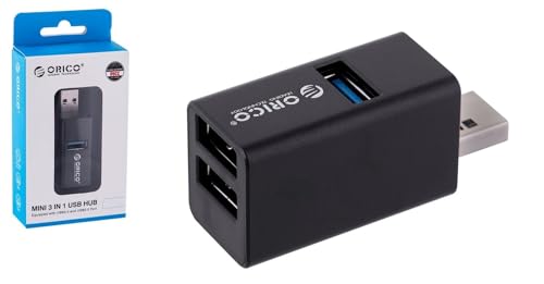 Orico Mini Hub USB 3.1 Gen1 | Piccolo hub senza cavo | 2* porte USB 2.0, 1* USB 3.1 5 Gbit | hub per laptop, TV, tastiera, mouse del computer, adattatore Bluetooth | nero - Hub USB - Immagine 3