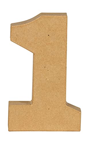 Clairefontaine ES Décopatch AC885C – Número 1 kraft de 20 cm para decorar en papel maché marrón – Decoración interior – DIY y manualidades – 12 x 2,5 x 20 cm