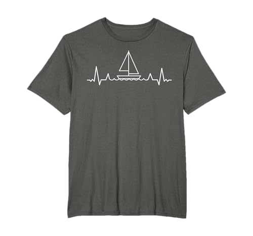 cardiogram Sailing Yachting Barca vela Veliero vela Marinai Maglietta