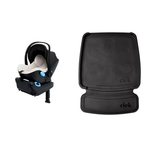 Clek Liing Infant Car Seat, Marshmallow & Clek Mat-Thingy Car Sea...