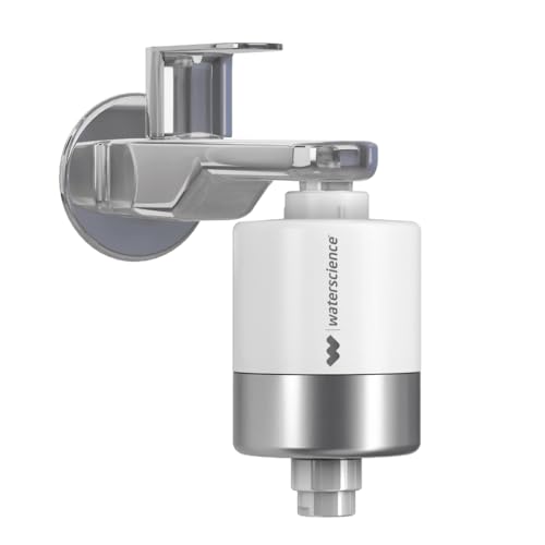 Image of waterscience CLEO Tap And Shower Filter For Hard Water | Water Softener For Bathroom | Hard Water Filter, Silver