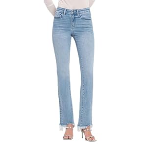 Flying Monkey High Rise Mini Bootcut Jeans Light Blue