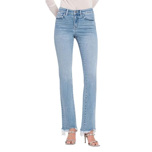 Flying Monkey High Rise Mini Bootcut Jeans Light Blue