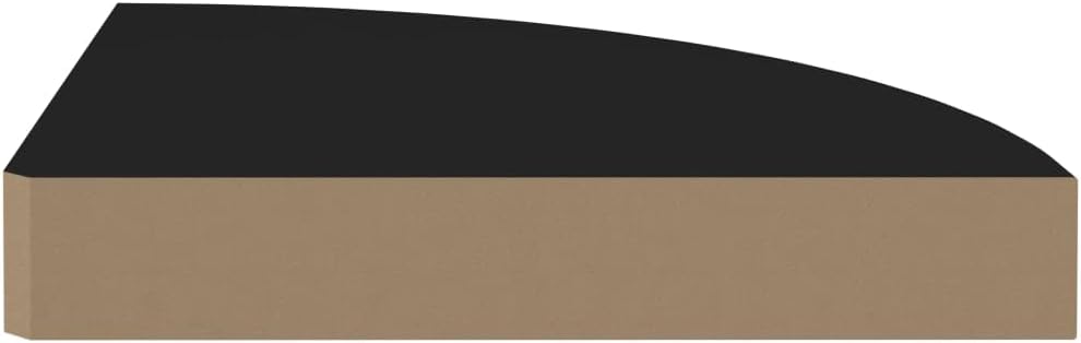 Floating Corner Shelf Invisible Wall Mounted Shelves, Set of 2 MDF Floating Corner Storage Shelves Ideal for Display of Books, Small Plant, Photos, 9.8"x9.8"x1.5" Black