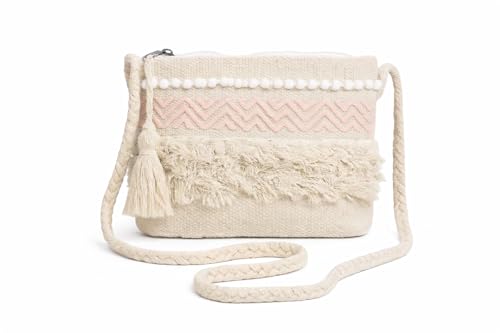 Image of Boho sling bags, Handmade Cotton shoulder bag, Handbags for Women, tote bags for women, cotton bags for women, Boho-Chic Cotton Crossbody Tote With Tassels, Shoulder Bag For Everyday Use