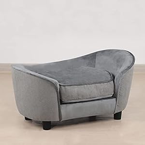 Pet-Sofa-Bed-Velvet-Linen-Fabric-Pet-Couch-Chair-with-Removeable-Washable-Cushion-for-Small-Dogs-Cats-Light-gray - Cucciolini Doodles   Pet-Sofa-Bed-Velvet-Linen-Fabric-Pet-Couch-Chair-with-Removeable-Washable-Cushion-for-Small-Dogs-Cats-Light-gray