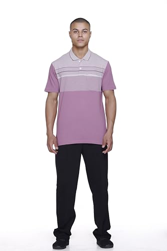 Image of SANE ORIGINALS T-Shirt for Men with Pocket || Textured Striped Polo for Men