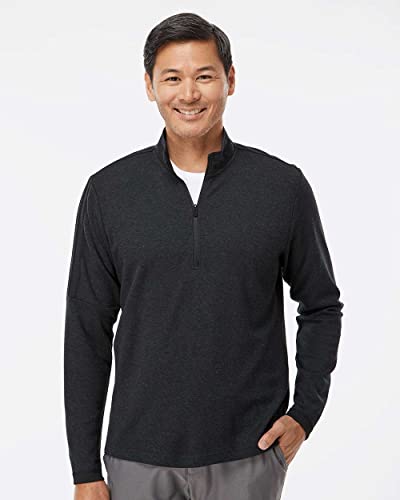 Adidas Mens 3-Stripes Quarter-Zip Sweater, L, Acid Orange Melange #TOP1