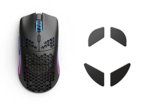 (Mouse + Ceramic Feet) Glorious Model O Wireless Gaming Mouse (Matte Black) + Glorious G-Floats Polished Ceramic Mouse Feet for O/O- Mouse (Bundle)