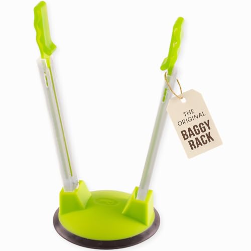 Original Jokari Adjustable Baggy Rack Stand 1 Pack. Prop Plastic Ziploc Freezer Storage Bags Open...