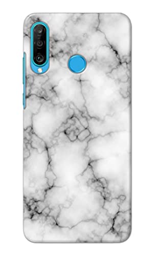 Image of Light White Marble Texture Natural Pattern Hard Back Case Cover for Huawei P30 Lite /Nova 4e, Marie-L21BX, MAR-L01A, MAR-L21A, MAR-LX1A Back Cover -(J5) VNS2230