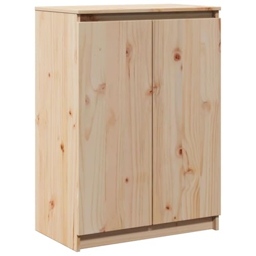 vidaXL Bois de Pin Massif Buffet Armoire Latérale Armoire de Rangement Meuble de Rangement Chambre à Coucher Intérieur 60x36x84 cm