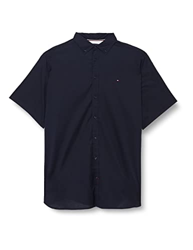 Tommy Hilfiger Herren Hemd Poplin Regular-Fit Freizeithemd, Blau (Desert...