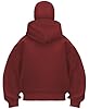 OLIPHEE Men's Balaclava Hoodies Half Zip Pullover Double Hooded Fleece Sweatshirt Unisex Fall Winter Outfits for Men Women Wine Red XXL #1