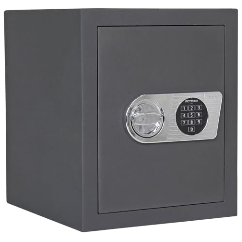 FELGNER Tresor MT Professional 42 E mit Elektronikschloss | Widerstandsgrad 1 | bedingter Feuerschutz | Als Waffentresor für Kurzwaffen + Munition nutzbar | Fachboden | Anthrazit