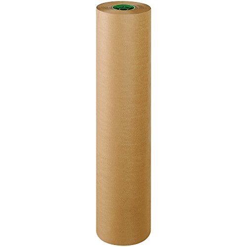 BOX USA Poly Coated Kraft Brown Paper Roll, 50#, 36