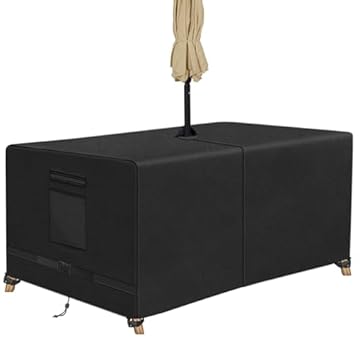 outdoor table cover with umbrella hole and zipper