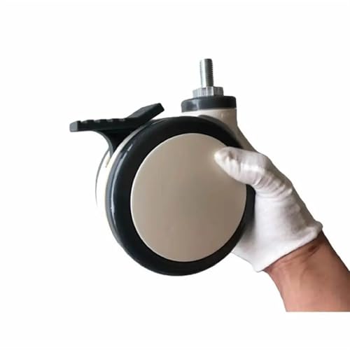 JFZTPVAK 5 inch Medical casters Wheels M12x25 Screw with Bearing Mute Wearable load200kg for Hospital Trolley Hospital Bed(Screw Brake) - Thumbnail 3