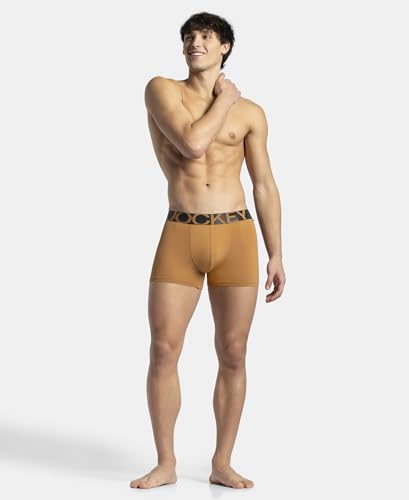 Image of Jockey IC28 Men's Tactel Microfiber Elastane Stretch Solid Trunk with Moisture Move Treatment