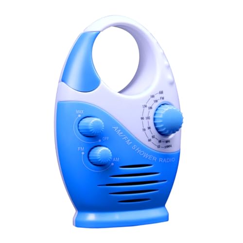 GARIOUANS Radio De Ducha Portátil Am/FM, Mini Receptor Compacto para Baño, Alta Resistencia Al Agua, Altavoz Incorporado, Color Azul, 1 Unidad para Uso Doméstico