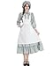 FCCAM Colonial Prairie Dress Women Floral Ruffle Pioneer Dress Costume American Historical Civil War Dress S