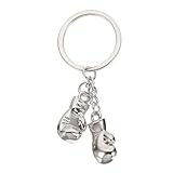 PATIKIL Boxing Gloves Keychain, Mini Cute Sports Boxing Key Chain Sport Boxing Pendant Key Ring Bag Backpack Decor for Men Women Party Gifts Favors, Silver
