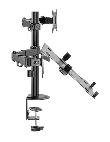 Suporte Monitor E Notebook Laptops Tv Aço Mesa Ergonômico Articulado Com Ajuste - Esn-12