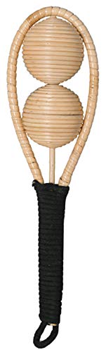 Maraka Rattan Double, Doppel Maraca, Durchmesser der Kugeln ca. 8 cm, Hand-Percussion, Länge ca. 22 cm