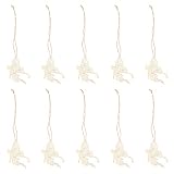 ULTNICE Wood Fairy Angel Shape Ornament Embellishment with String Pack of 10
