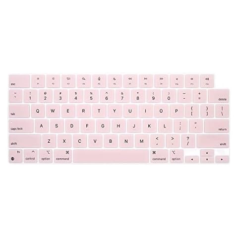 Se7enline Compatible with MacBook Keyboard Cover for Mac Pro 14 16 inch & Mac Air 13.6 inch 15.3 inch(M4 M3 M2 M1) 2021-2025 A2918 A3112 A3401 A3403 A2992 A2991/A2681/A3113/A2941/A3114,Light Pink Cover
