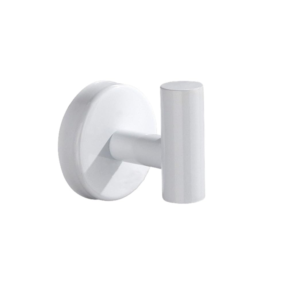 Türhaken Badezimmerhaken Türschlüssel-Kleiderbügelhaken Badezimmer-Bademantel-Handtuchhalter Organizer Hängehaken Küchen-Hardware, Kleber, SS(Color:Screw-white)