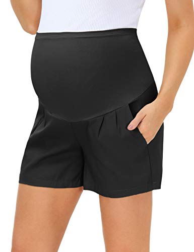 Over Bump Maternity Casual Shorts Pants For Pregnant Women Black #TOP12