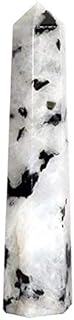Jet Genuine Exquisite Rainbow Moonstone Obelisk Tower Jumbo 8 Facet Free Booklet Jet International Crystal Therapy Aura Rock Crystal Natural Polished Earth Spirit Balance Point Gemstone Spiritual Chakra Balancing Psychic Gift Therapy Massage Healing Vibration Wand Grounding Nurturing Reiki Energy Positive Wish Intuition Protection Table Display