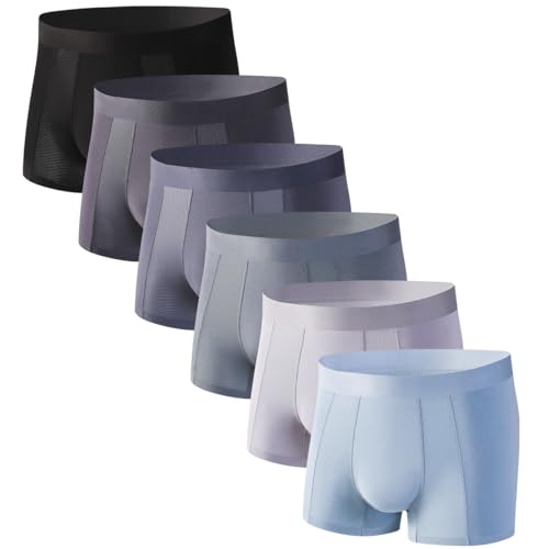 6 Pack Upgrade Modal Boxer Briefs- Breathable Mens Soft Comfortable Underwear