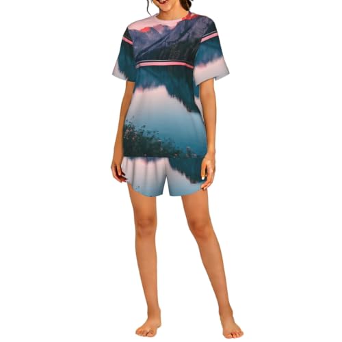 Pyjama court femme respirant en maille douce pour l'été