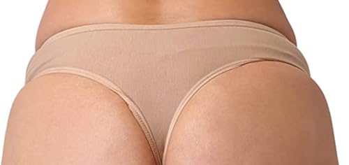Image of pavvoin Women's Plain Cotton Blend Thong mid Rise Panty