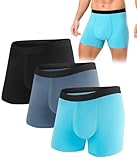 SUNCHIRI Men's Incontinence Underwear, Heavy Absorbent Washable Leak-Proof Reusable Boxer Brief 3 Pack (Multicolor01, Large)