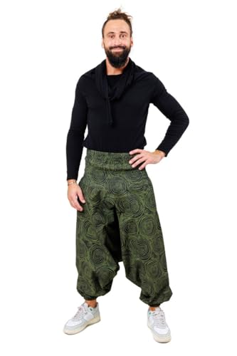 Sarouel mixte large élastique Bassvibes kaki en taille unique