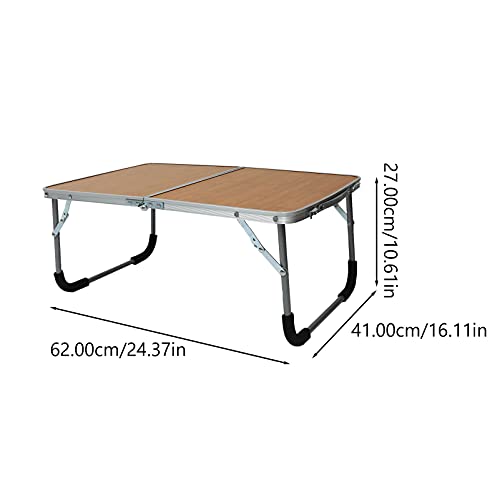 Yardwe Tabela de Dobradura De Madeira Quarto Cama Mesa Ao Ar Livre Portátil Mini Mesa de Piquenique