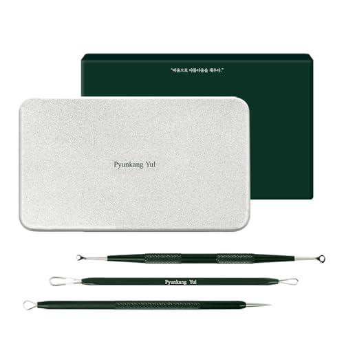 Pyunkang Yul PKY Zit Extractor Set, Tin Case Included, Extractor Tools for Zit Removal on Face, Stainless Steel Slip Free Use (3 Piece Kit)