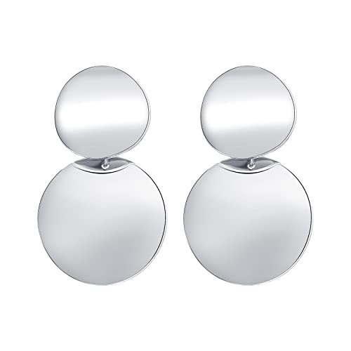 Pendientes exagerados de metal simples, los mejores regalos para las mujeres, regalos de vacaciones, aretes de panal, plata, talla única