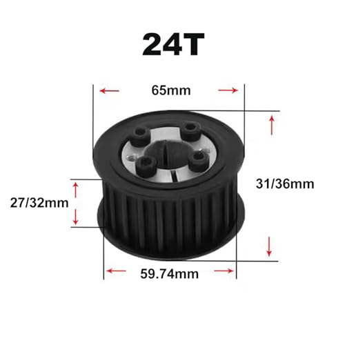 Polea de distribución HTD 8M con acabado preciso de 24 dientes y ajuste óptimo de 17mm sin chaveta 4