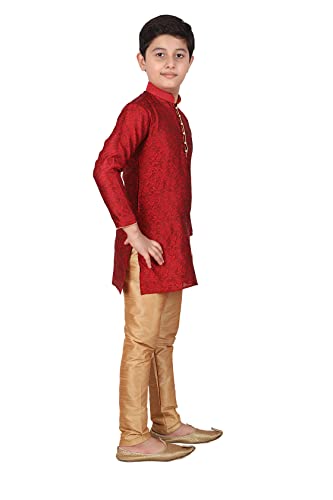 Boy's Cotton Indian Kurta For Kids Boys | Traditional Wear | 1 To 16 Years | Pack Of 1 (Maroon, 2-3 T) Maroon4