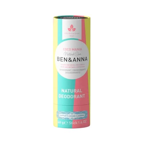BEN & ANNA COCO MANIA - Natürliches Deo-Stick für Herren und Damen | Vegan & Naturkosmetik | Nachhaltig in Papertube | Gegen starkes Schwitzen | Aluminiumfrei (40 g (1er Pack), Kokosnuss, Ananas)