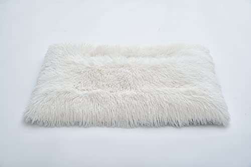 Gavenia Dog Beds For Medium Dogs, Plush Dog Crate Bed For Sleeping &Ease Anxiety, Washable Dog Mats With Anti-Slip Bottom For Large Dogs And Cats (24 * 18 * 3 Inches, White) #TOP4