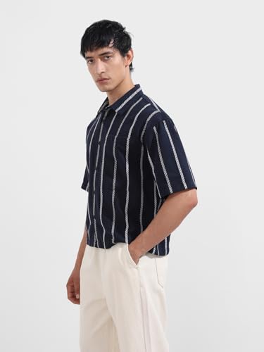 The Indian Garage Co Men Boxy Fit Textured Resort Shirt - Image 4