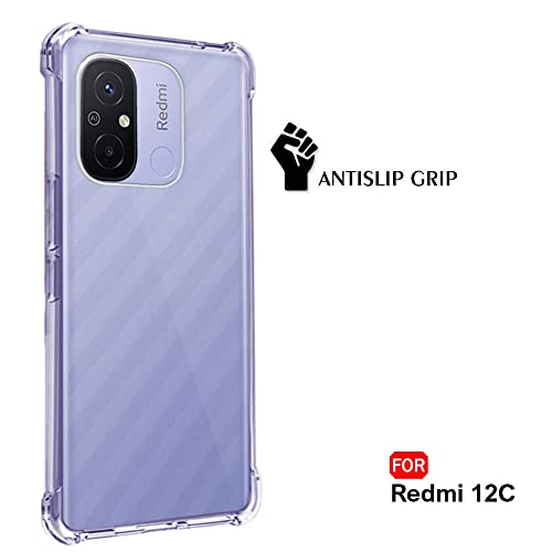 Image of TheGiftKart Crystal Clear Back Cover Case for Mi Redmi 12C | Shockproof Soft TPU Case | Cushioned Edges for Ultimate Protection Back Cover Case (TPU, Transparent)