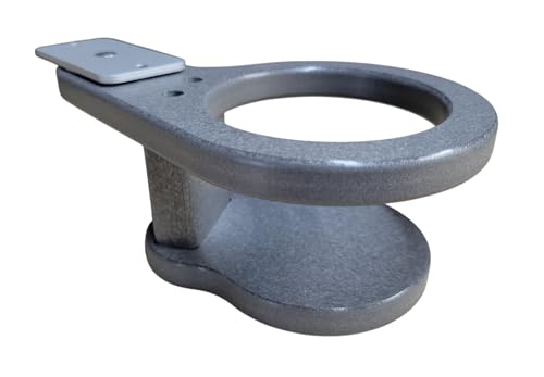 Poly Cup Holder for Adirondack Chair, Swing, Outdoor Patio, Curved Design, Corrosion Resistant, Swivel Design, Stainless Mounting Screws Included, (1, Charcoal Gray)