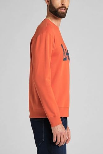 Lee Bisiklet Yaka Sweatshirt Erkek Sweatshirt, Turuncu, XL - Görsel 4